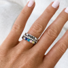 Four Birthstone Mothers Ring Stack